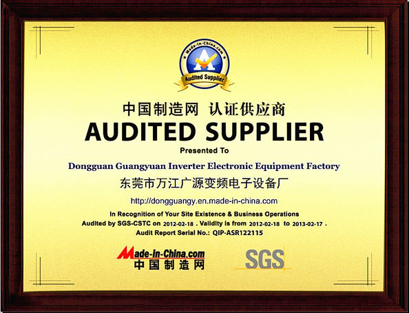 China Guangyuan Technology (HK) Electronics Co., Ltd. certificaten